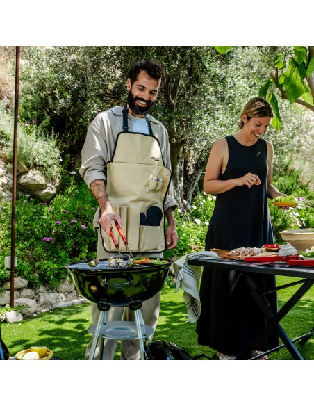Barbecue au charbon de bois portable avec deux grilles