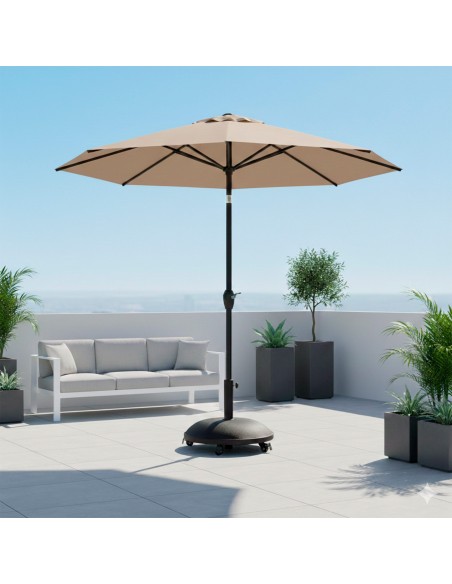 Pied de parasol circulaire en ciment Ø35/48 mm avec roulettes