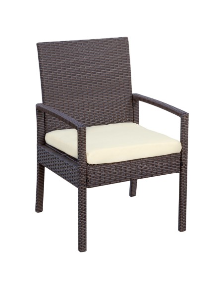 Petit ensemble table de jardin en rotin et 2 chaises