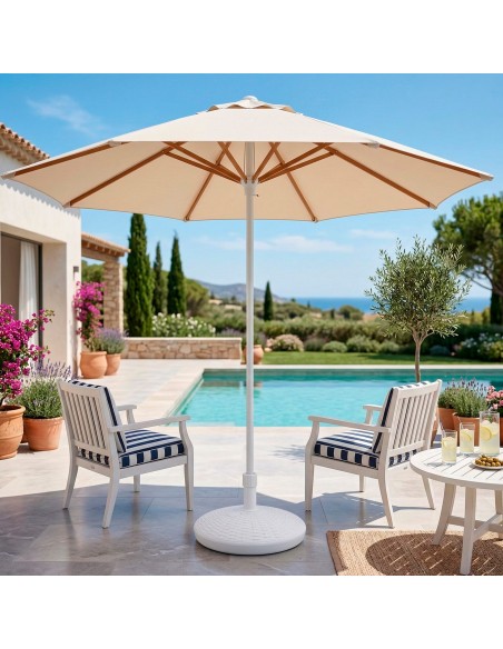 Pied de parasol circulaire blanc Ø25-48 mm