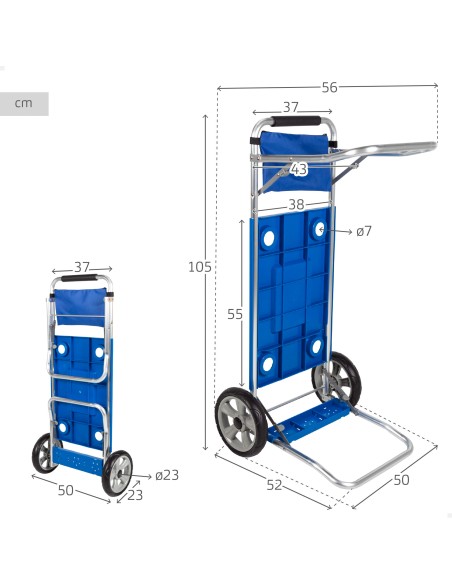 Chariot de table de plage pliant