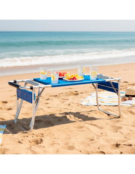 Chariot de table de plage pliant avec base extensible
