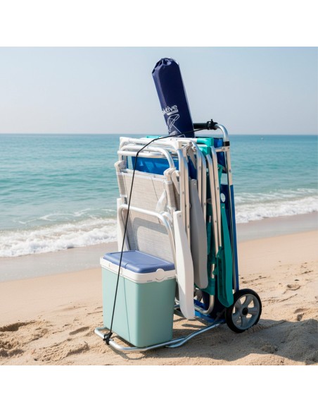 Chariot de table de plage pliant avec base extensible