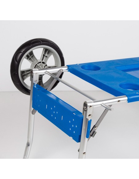 Chariot de table de plage pliant avec base extensible