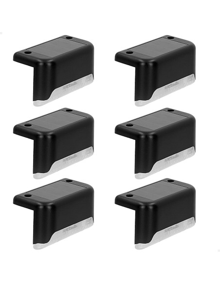 Lot de 6 spots solaires LED d'extérieur à lumière chaude pour escaliers et rampes Aktive