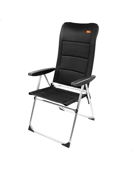 Chaise de jardin pliante multi-positions à dossier haut rembourrée de luxe