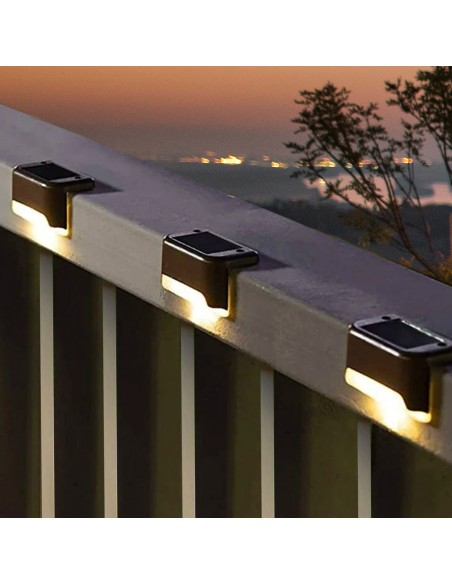 Lot de 6 spots solaires LED d'extérieur à lumière chaude pour escaliers et rampes Aktive