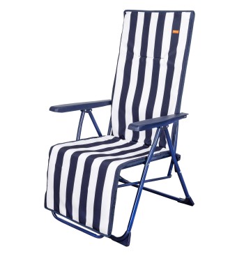 Chaise longue pliante 5 positions rayures marinières