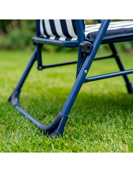 Chaise longue pliante 5 positions rayures marinières
