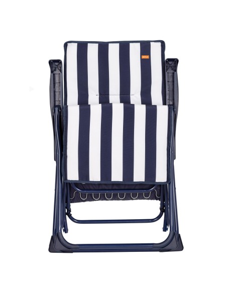 Chaise longue pliante 5 positions rayures marinières