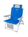 Chaise de plage XXL multiposition 55x65x85 cm bleu