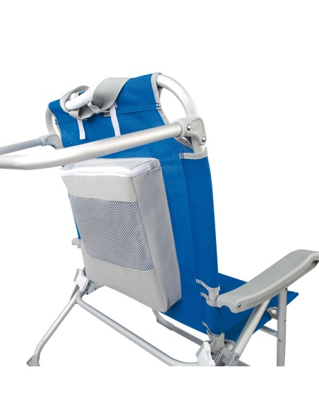 Chaise de plage XXL multiposition 55x65x85 cm bleu