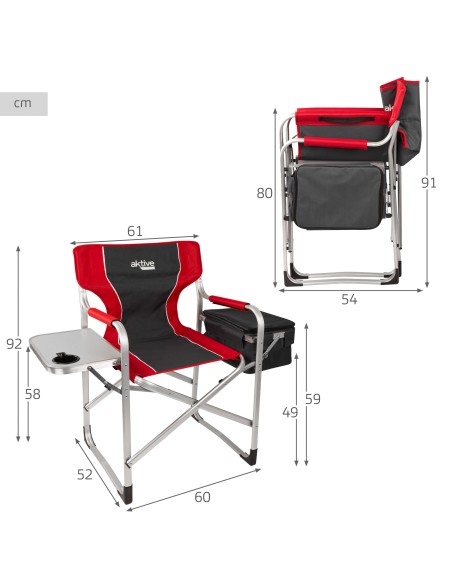 Chaise de directeur de camping avec table et sac thermique
