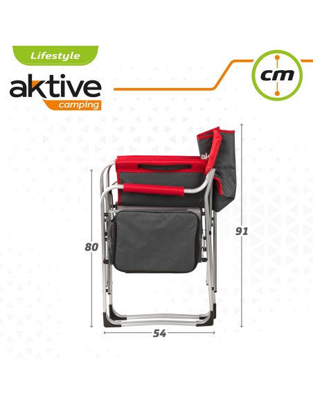 Chaise de directeur de camping avec table et sac thermique