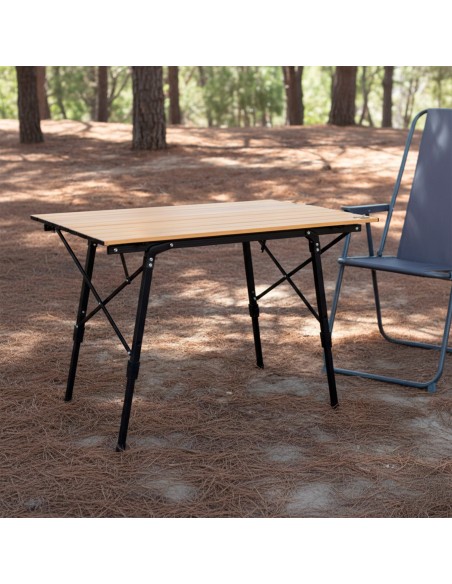 Table de glamping pliante réglable en hauteur