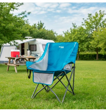 Chaise de camping pliante bleue anti-roulis avec... 2