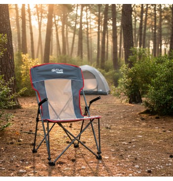 Chaise de camping pliante anti-roulis grise avec... 2