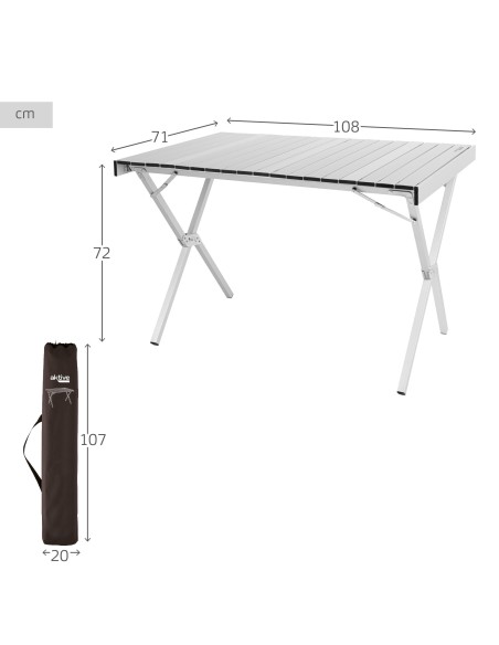 Table pliante de camping en aluminium antidérapante et amovible