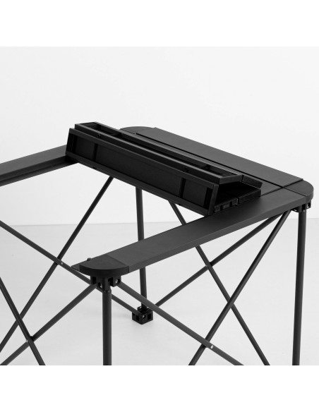 Table pliante de camping noire anti-basculement et amovible