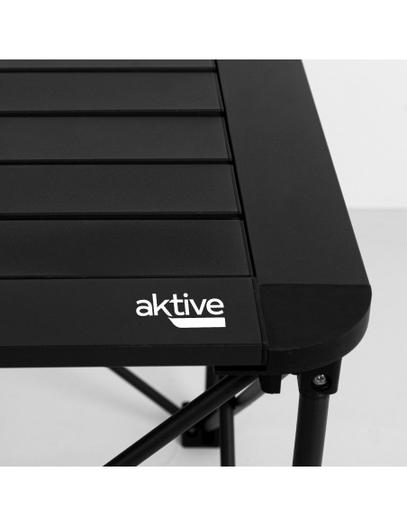 Table pliante de camping noire anti-basculement et amovible