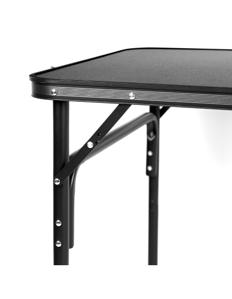 Table de camping pliante étui noir antidérapant avec système de mise à niveau