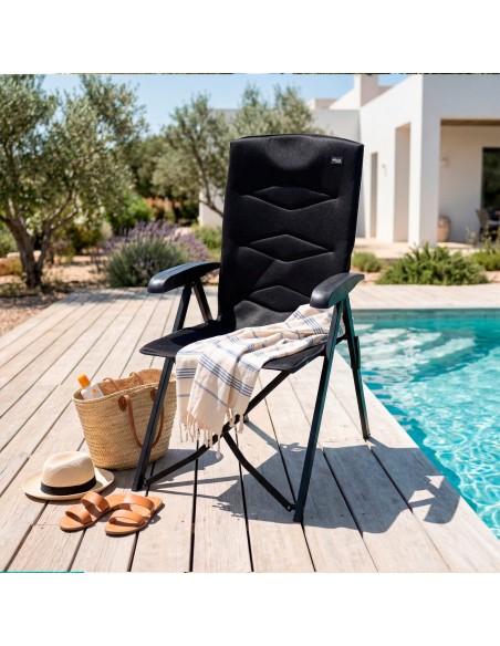 Chaise de camping pliante rembourrée et inclinable 5 positions