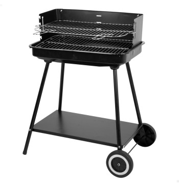 Barbecue à charbon portable réglable en hauteur avec 2...