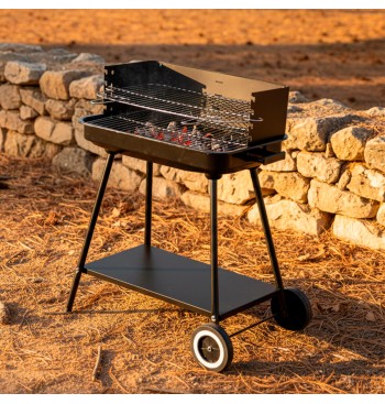 Barbecue à charbon portable réglable en hauteur avec 2... 2
