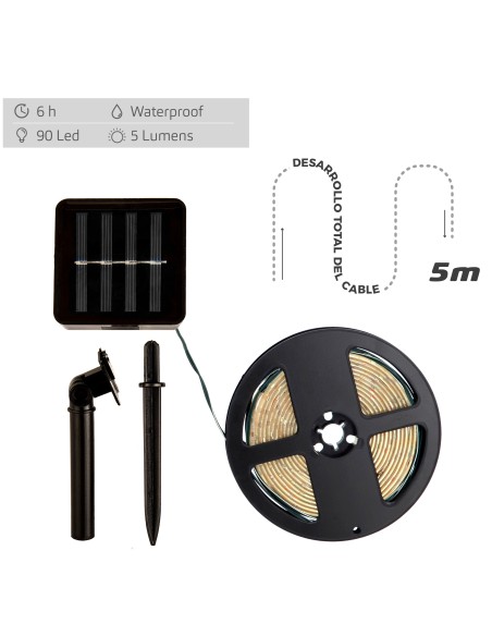 Bande solaire LED autocollante 5 lumens 5 mètres