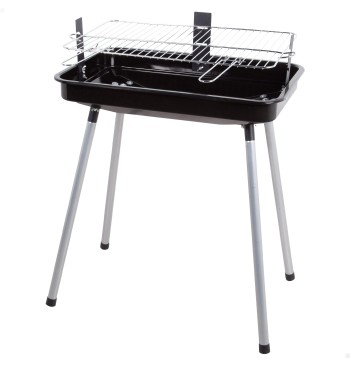 Barbecue portable au charbon de bois avec deux niveaux de...