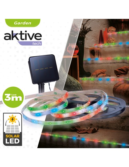 Bande LED solaire multicolore autocollante