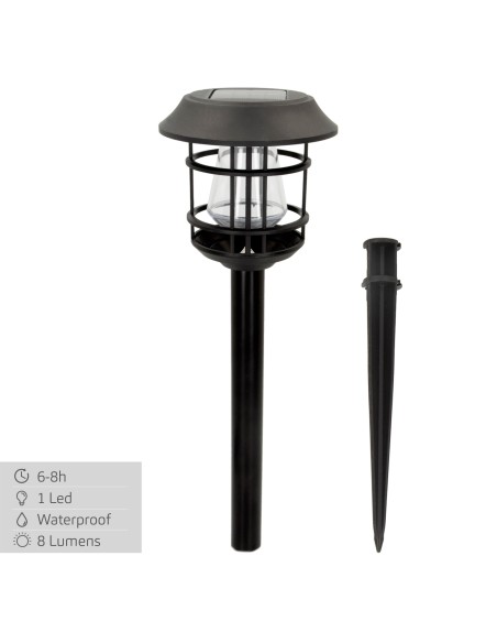 Pack 2 spots solaires extérieurs lumière LED chaude avec piquet pour jardin