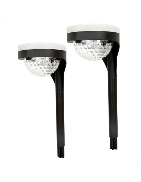 Pack de 2 spots solaires extérieurs double lumière LED avec balise pour jardin