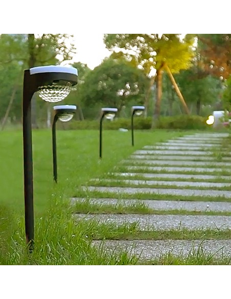 Pack de 2 spots solaires extérieurs double lumière LED avec balise pour jardin