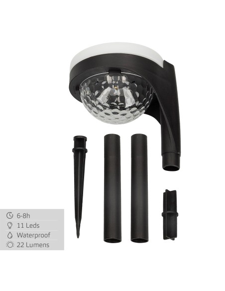 Pack de 2 spots solaires extérieurs double lumière LED avec balise pour jardin