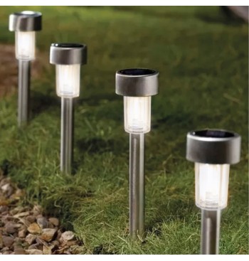 Pack 6 focos solares exterior luz LED blanca c/baliza... 2