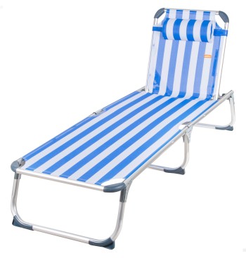 Transat de plage multipositions 186 x 49 x 30 cm, style...