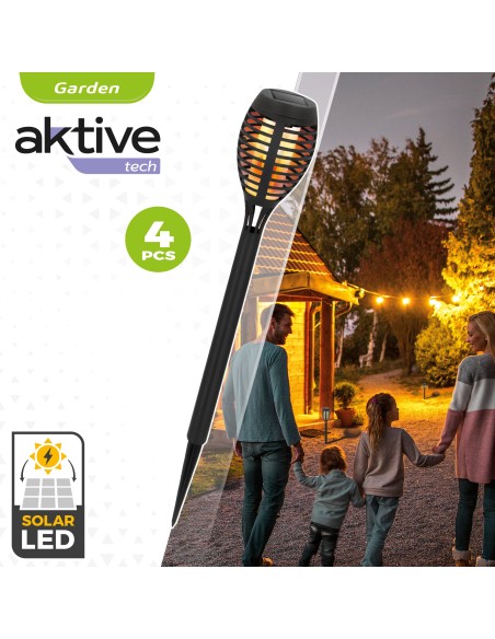 Pack 4 Piquet solaire effet flamme
