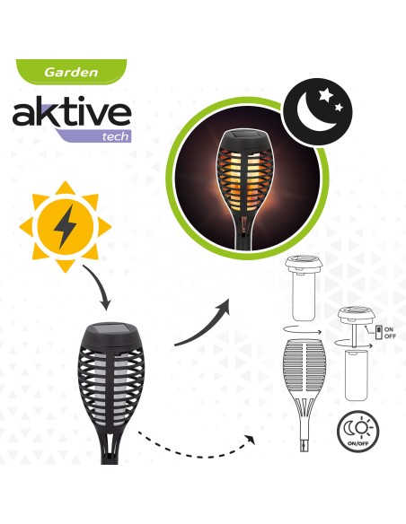 Pack 4 Piquet solaire effet flamme