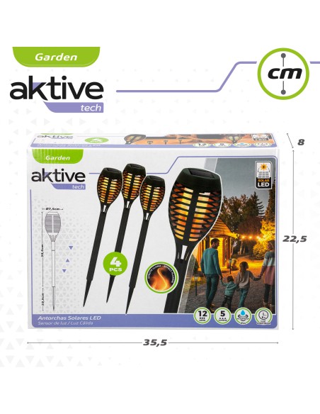 Pack 4 Piquet solaire effet flamme