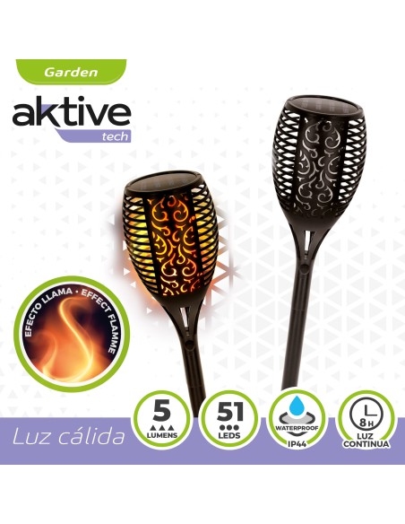 Piquet solaire LED 5 lumens avec effet torche de feu