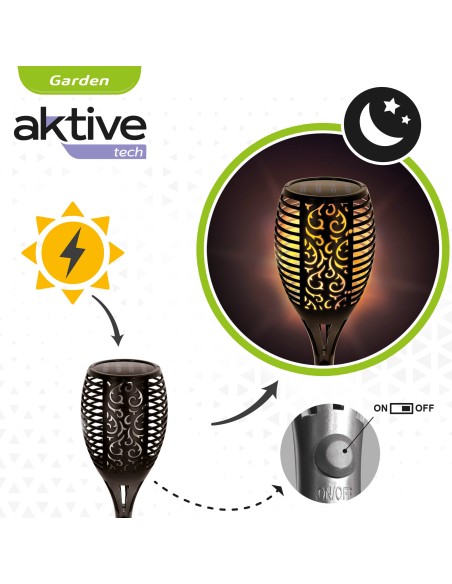 Piquet solaire LED 5 lumens avec effet torche de feu