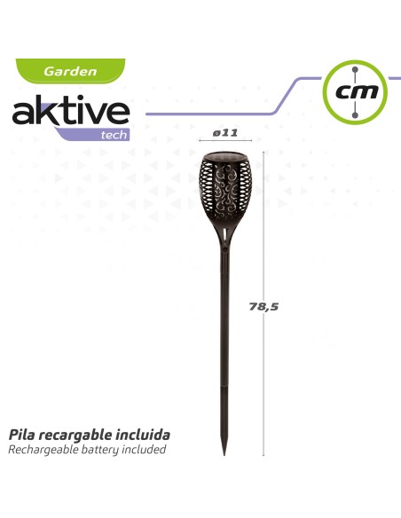 Piquet solaire LED 5 lumens avec effet torche de feu