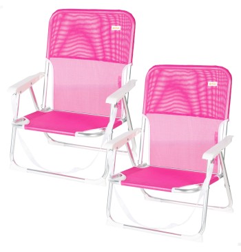 Lot de 2 chaises de plage pliantes 44 x 40 x 72 cm...