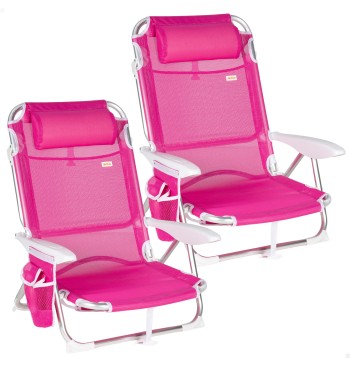 Aktive Lot de 2 chaises de plage basses pliantes...
