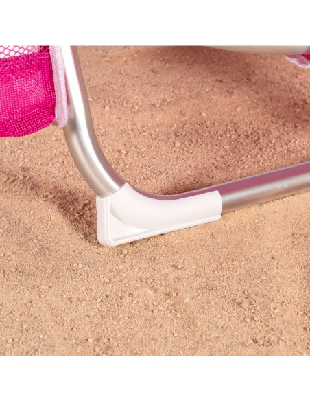 Aktive Lot de 2 chaises de plage basses pliantes multipositions 51x45x76 cm fuchsia