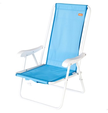 Silla de playa mochila plegable azul con bolsillo...