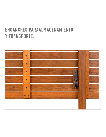 Mesa jardín rectangular acacia 6 comensales