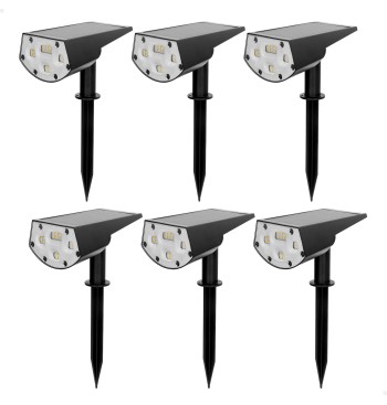 Lot de 6 balises solaires 11x15x29 cm