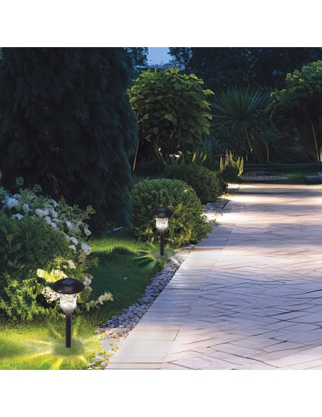 Lot de 8 balises solaires LED 15x15x49 cm